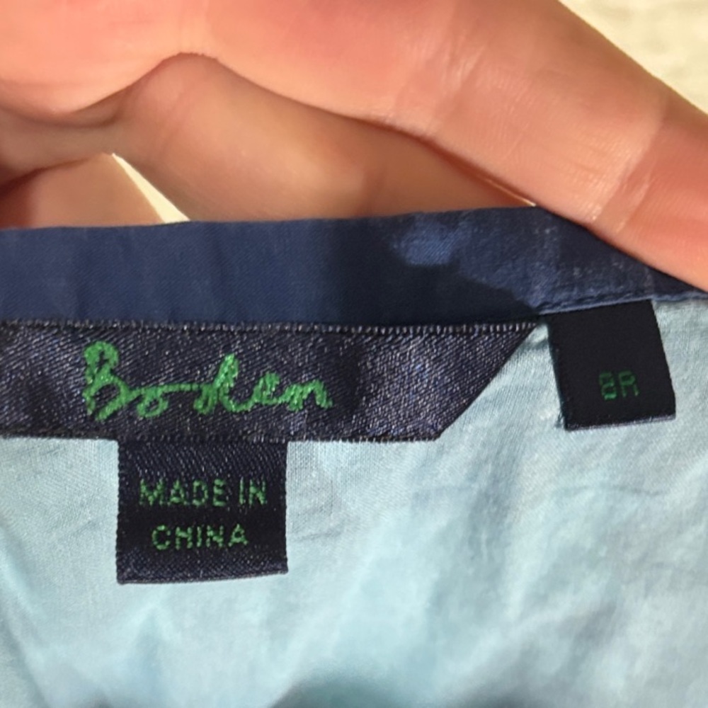 Boden Blue Floral A-Line Skirt 100% cotton skirt and lining - Picture 2 of 6